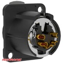 XLR female socket, 5 pin, black housing, gold contacts (Single Packaging)