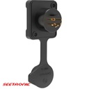IP65 XLR male socket, 5 pin, black housing, gold contacts (Single Packaging)