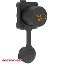 IP65 XLR female socket, 5 pin, black housing, gold contacts (Single Packaging)