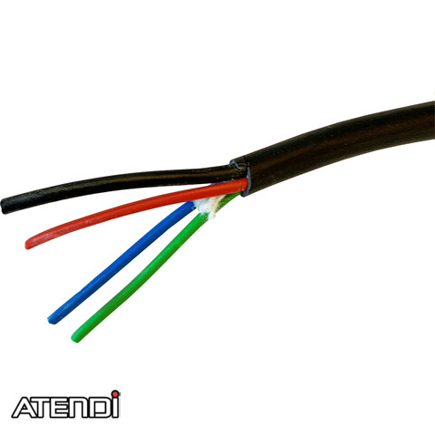 LED Cable, 3 wire x 0,50qmm +1x1qmm, black, pr.m.