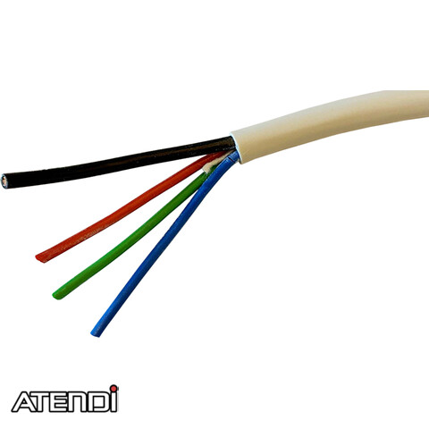 LED Cable, 3 wire x 0,50qmm +1x1qmm, white, pr.m.