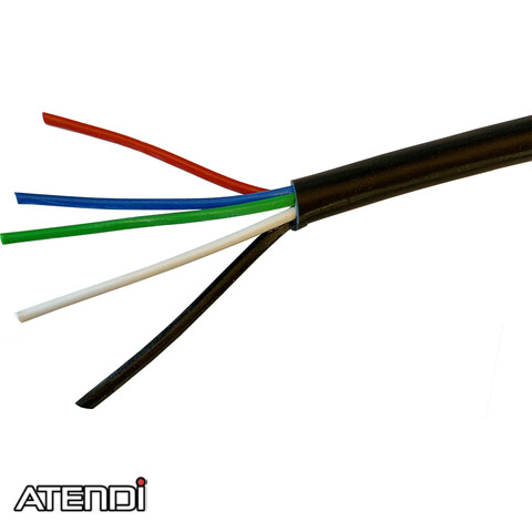 LED Cable, 4 wire x 0,50qmm +1x1qmm, black, pr.m.