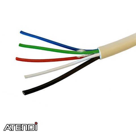 LED Cable, 4 wire x 0,50qmm +1x1qmm, white, pr.m.