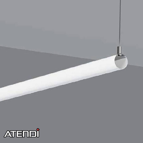 Alu-profile with round cover, Ø30mm x 2m