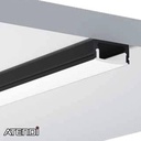 Alu-profile for 12mm tape, black, 17x9mm x 2m