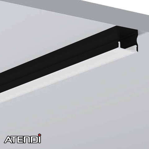 Alu-profile for 12mm tape, black, 17x15mm x 2m
