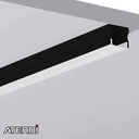 Alu-profile for 12mm tape, black, 17x15mm x 2m