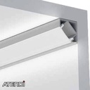 Alu-profile 45° with cover, 19x19mm x 2m