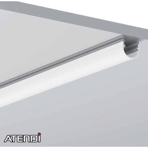 Alu-profile with round cover, 21x14mm x 2m