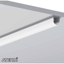 Alu-profile with round cover, 21x14mm x 2m