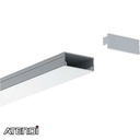 Alu-profile for 24mm tape (dual), with cover, 30x10mm x 2m