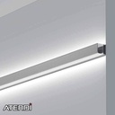 Alu-profile, dual up/down for 12mm tape, 31x28mm x 2m