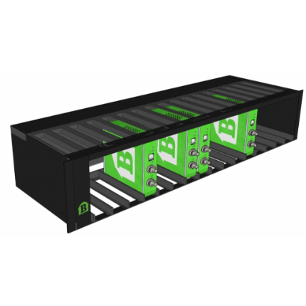 2.5RU frame for housing of up to 16 BarnMinis, incl. PSU.