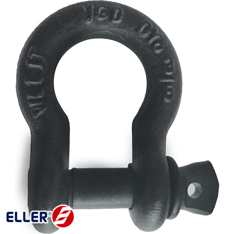 Bow Shackle, screw pin, 1T, black