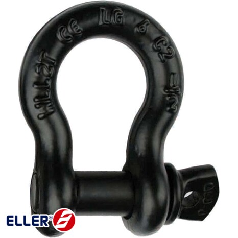 Bow Shackle, screw pin, 2T, black