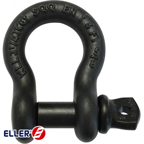 Bow Shackle, screw pin, 3,25T, black