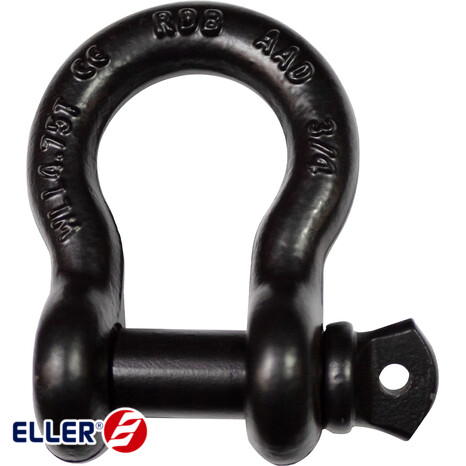 Bow Shackle, screw pin, 4,75T, black