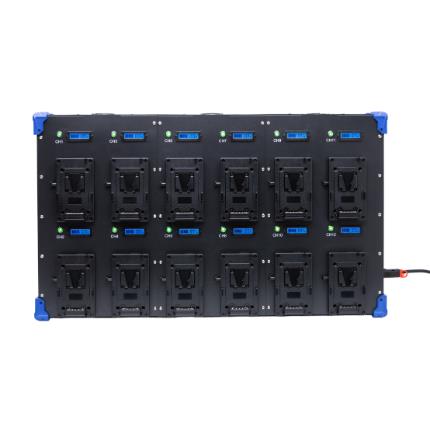 12-ch V-lock fast wall charger 16.8V/4A*12 with LCD