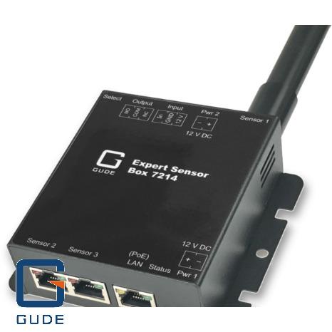 LAN temperature sensor with relay output and signal input for environment monitoring