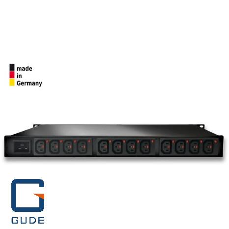 12-fold switched and metered PDU with IEC C13 Lock