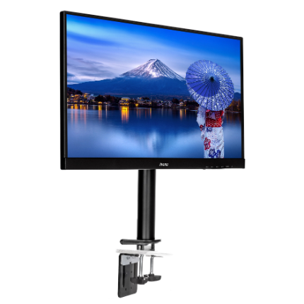 Flexible desk mount for single monitor. Desk mount with clamp or grommet. Monitor size 10~30"