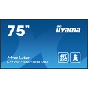 75" UHD 24/7, IPS, Haze 25%, 500cd/m², Portrait Support