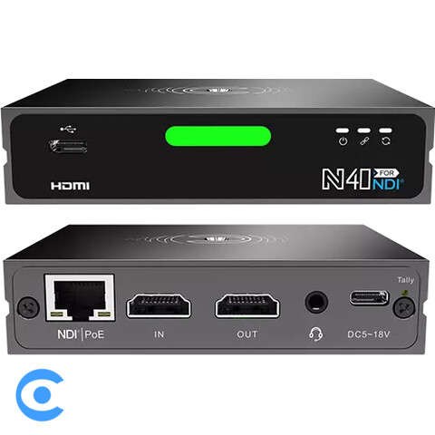 4K P60 HDMI encoder/decoder, full bitrate NDI converter with Tally and PoE