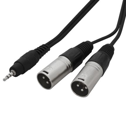 3,5mm Stereo Jack (Mini) to 2 x XLR Male - 3m