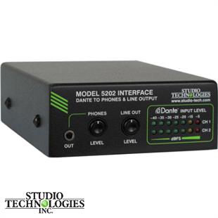 Model 5202 Dante to Phones and Line Output Interface