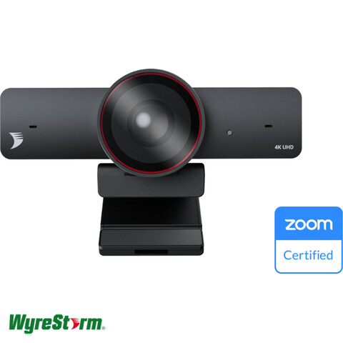 4K Wide Angle Webcam w/ AI Enhanced Lighting & Presenter Tracking