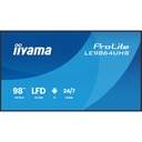 98" UHD 24/7, Haze 25% 500cd/m², DLED VA panel, WiFi, Android and iiSignage², Landscape Only