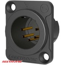 D Series - 5p XLR/DMX male black panel connector