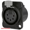 D Series - 5p XLR/DMX female black panel connector