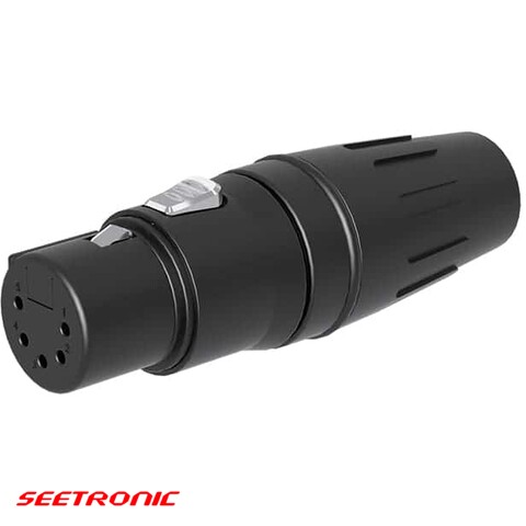 XLR 5p female stainless steel black connector