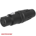 XLR 5p female stainless steel black connector