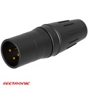 XLR 3p male stainless steel black connector