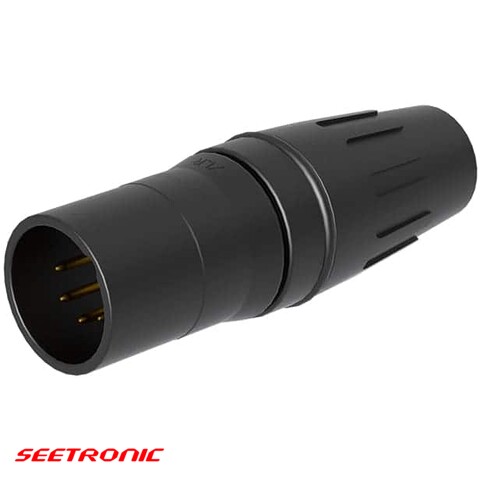 XLR 5p male stainless steel black connector