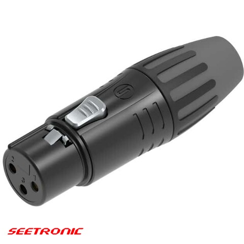 XLR 3p female black connector