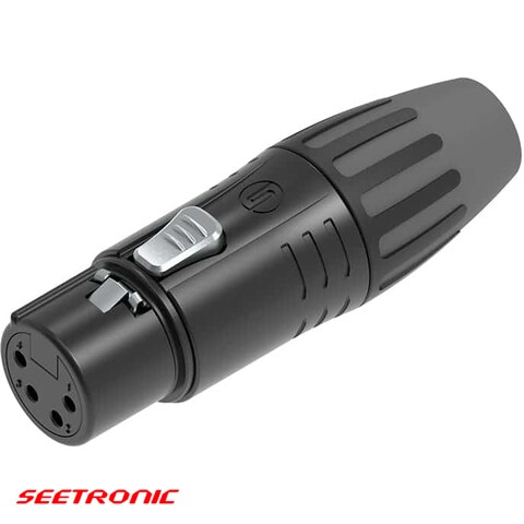 XLR 4p female black connector