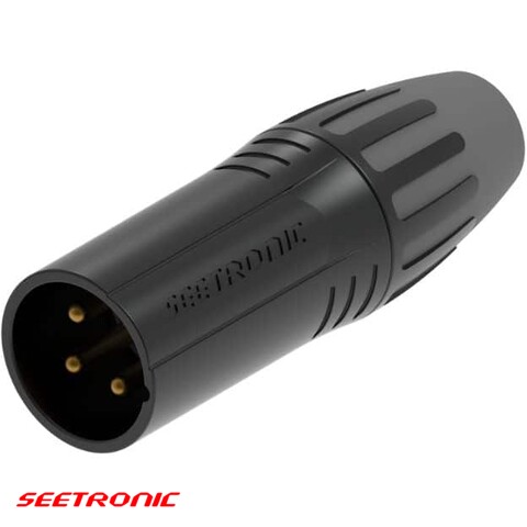 XLR 3p male black connector