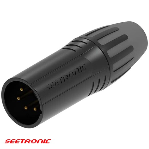 XLR 4p male black connector