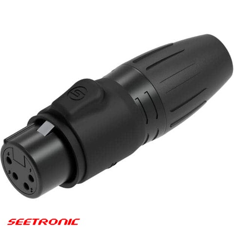 XLR 4p female IP65 waterproof black connector