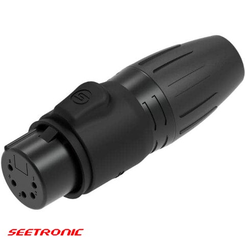 XLR/DMX 5p female IP65 waterproof black connector