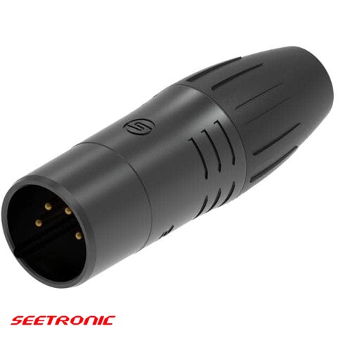 XLR 4p male IP65 waterproof black connector