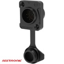 D Series - 5p XLR/DMX male IP65 waterproof panel connector