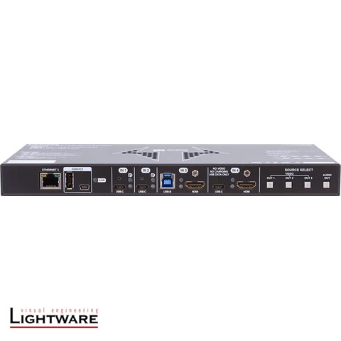 UCX-4x3-HC40-BD - Taurus UCX 4x3 matrix with USB-C, HDMI 2.0 and USB 3.1 with Dante Audio Bridge and 100W charging