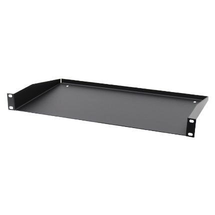 Rack Shelf 1U Black, 271mm deep