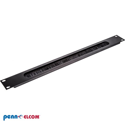 1U 19" Cable Access Brush Slot Rack Panel