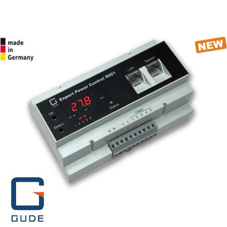 [GUD-80011] 5-fold switched and outlet-metered PDU, DIN rail-mounted