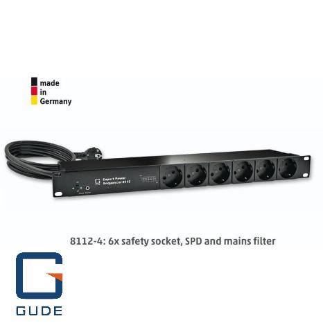 [GUD-81124] 6-fold switched Power Sequencer safety socket Type F with OVP and mains filter